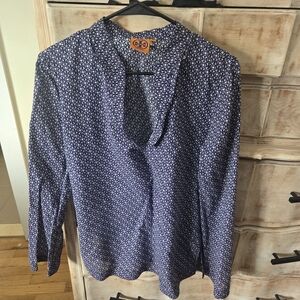 Tory Burch Blue Patterned Blouse